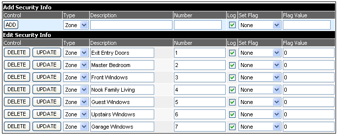 Security Manager setup screen